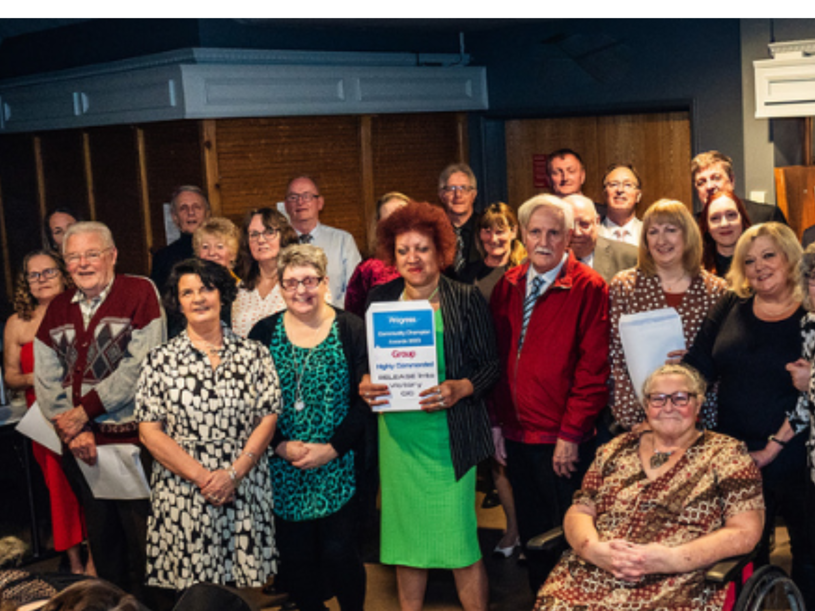 People of the community champion awards all together smiling 